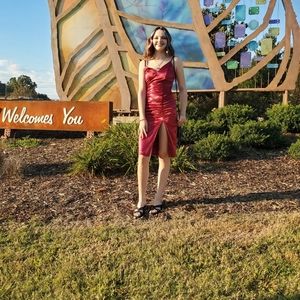 Burgundy homecoming dress